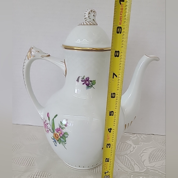 B&G Royal Copenhagen Porcelain Saxon Flower Coffee Pot Made in Denmark #301 - Picture 12 of 14